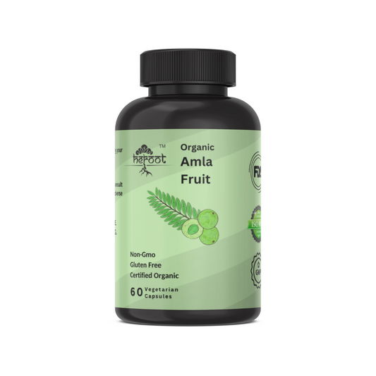 Organic Amla Capsules - Indian Gooseberry with Natural Vitamin C for Skin and Hair Health