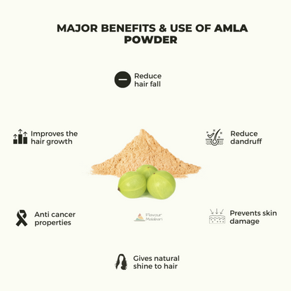 Organic Amla Powder - Natural Vitamin C Antioxidant for Skin and Hair from Indian Gooseberry