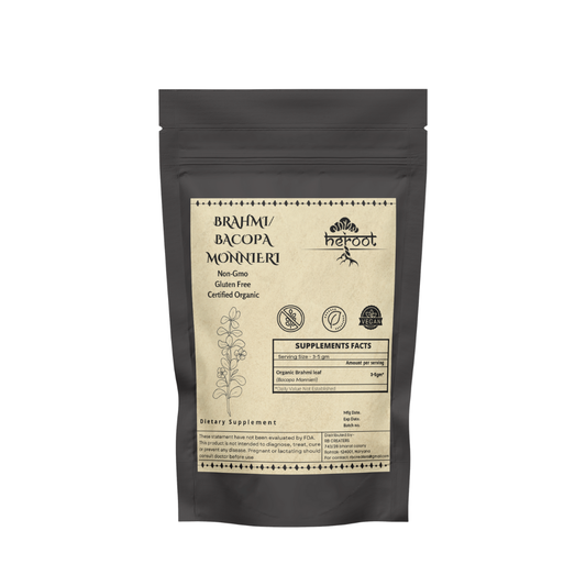 Organic Brahmi Powder - Bacopa Monnieri for Memory, Focus, and Hair Health