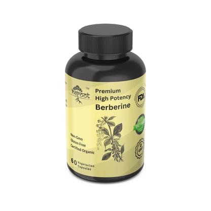 Organic Berberine HCL Extract 500mg - 60 Capsules for Blood Sugar Support