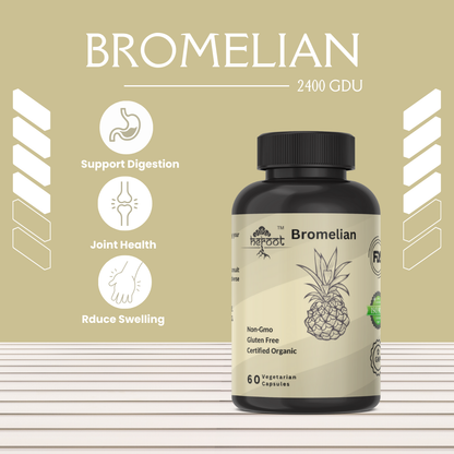 Bromelain 500mg (2400 GDU/gram) - 60 Capsules for Joint Support & Healthy Digestion | Pina Slim