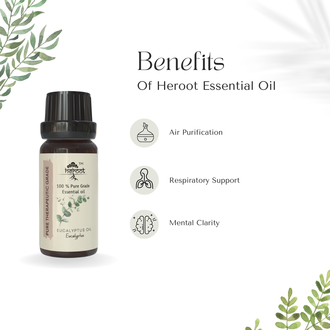 100% Pure Eucalyptus Essential Oil - Natural Therapeutic Grade for Strong Antiviral Support