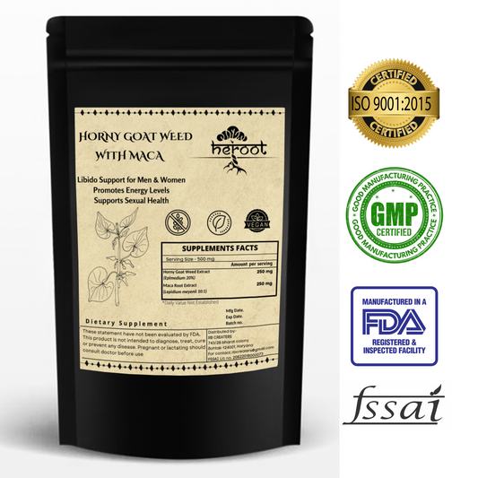 Horny Goat Weed Powder with Maca Root & Ginseng - Testosterone Booster for Men