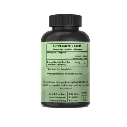 Organic Haritaki Powder 400mg (Terminalia Chebula) - Supports Healthy Weight Loss & Boosts Immunity