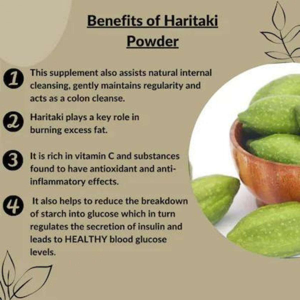 Organic Haritaki Powder (Terminalia Chebula) - Boost Immunity and Support Healthy Weight Loss