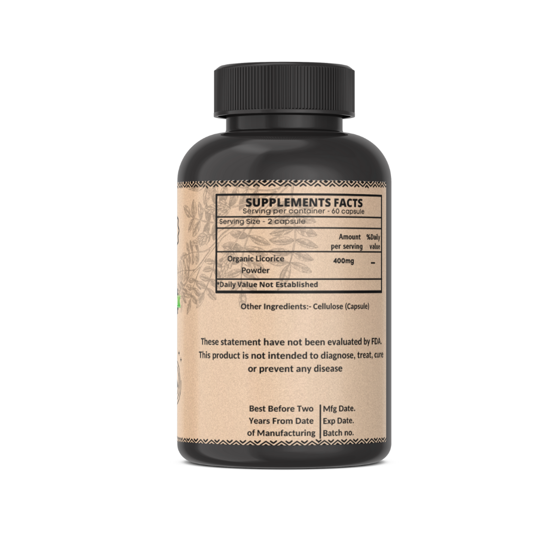 Organic Licorice Root 400mg - Supports Heart Health, Digestion & Boosts Immune System