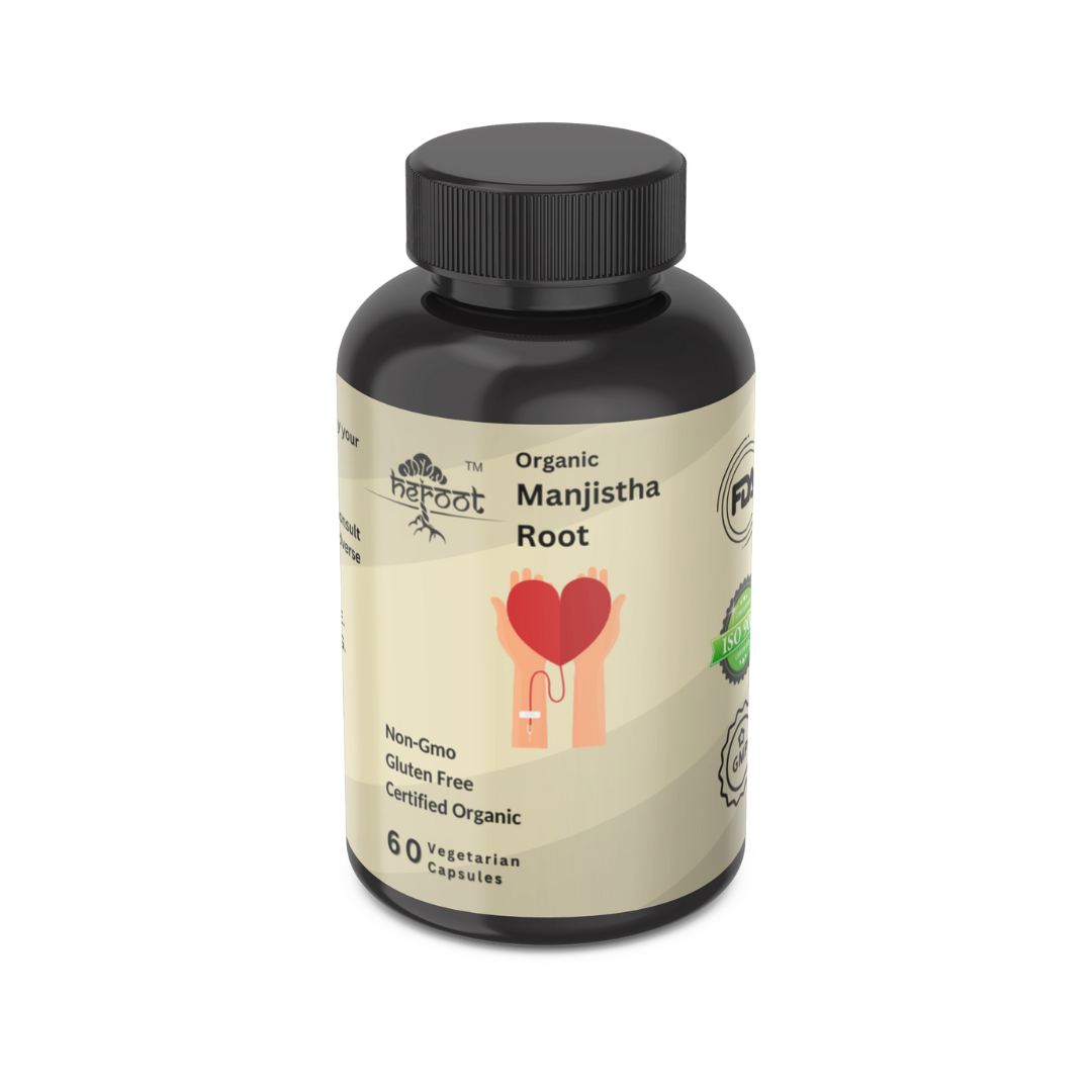 Organic Manjistha Root 400mg (Rubia Cordifolia) - Blood Purifier & Wound Healing Support