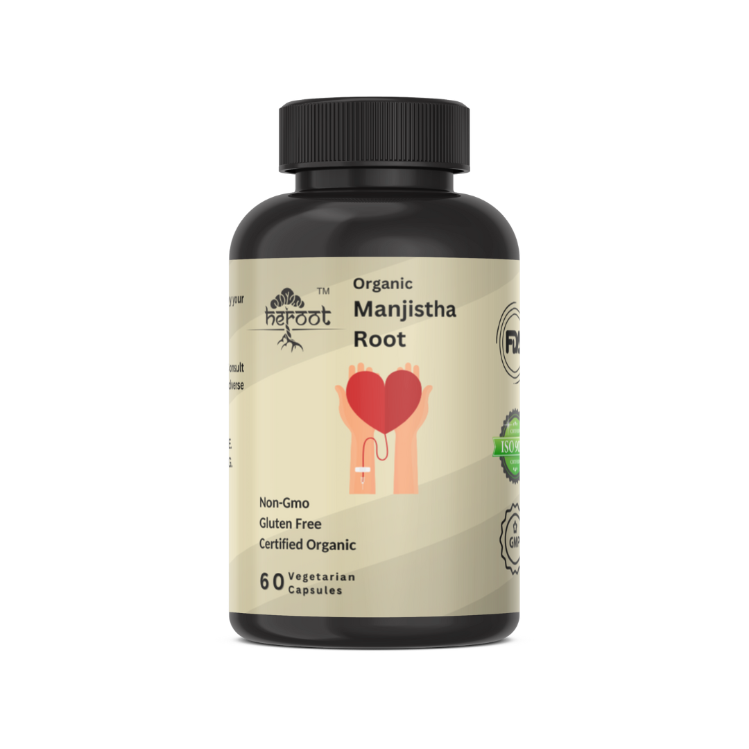 Organic Manjistha Root 400mg (Rubia Cordifolia) - Blood Purifier & Wound Healing Support