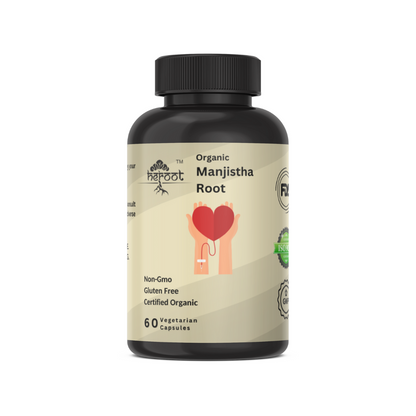 Organic Manjistha Root 400mg (Rubia Cordifolia) - Blood Purifier & Wound Healing Support