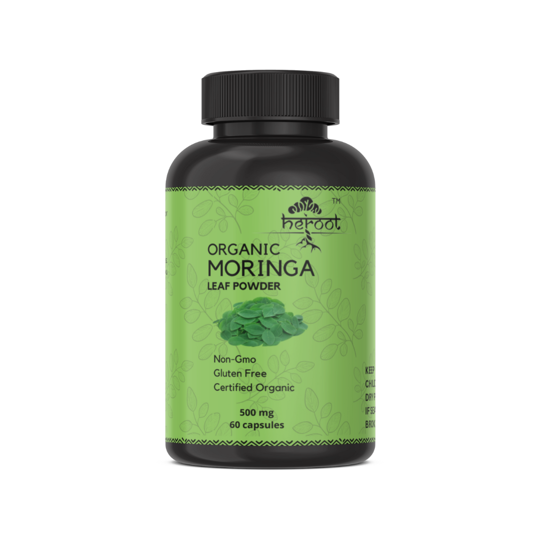 Organic Moringa Leaf Capsules 500mg - Antioxidant-Rich Natural Weight Loss Supplement