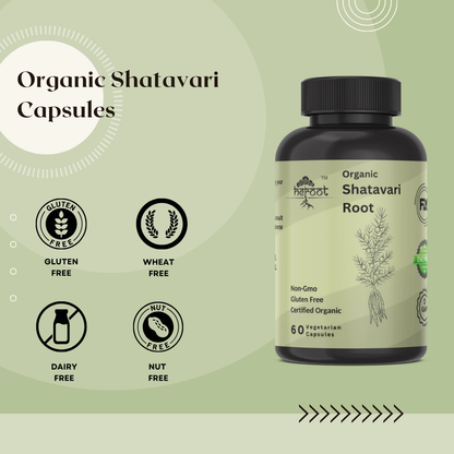 Organic Shatavari Root 500mg (Asparagus Racemosus) - 60 Capsules for Lactation Support