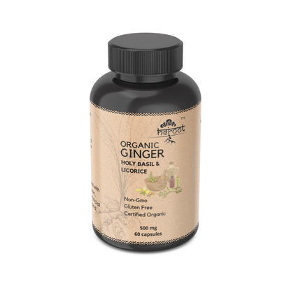 Organic Ginger, Holy Basil, and Licorice 400mg - Supports Cognitive Function & Sleep (60 Caps)