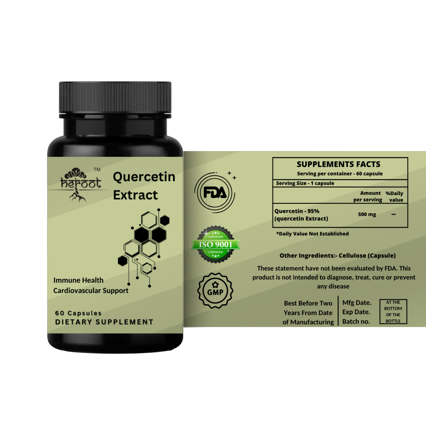 Quercetin 95% Extract - 500mg | Supports Immune Health & Cardiovascular Function