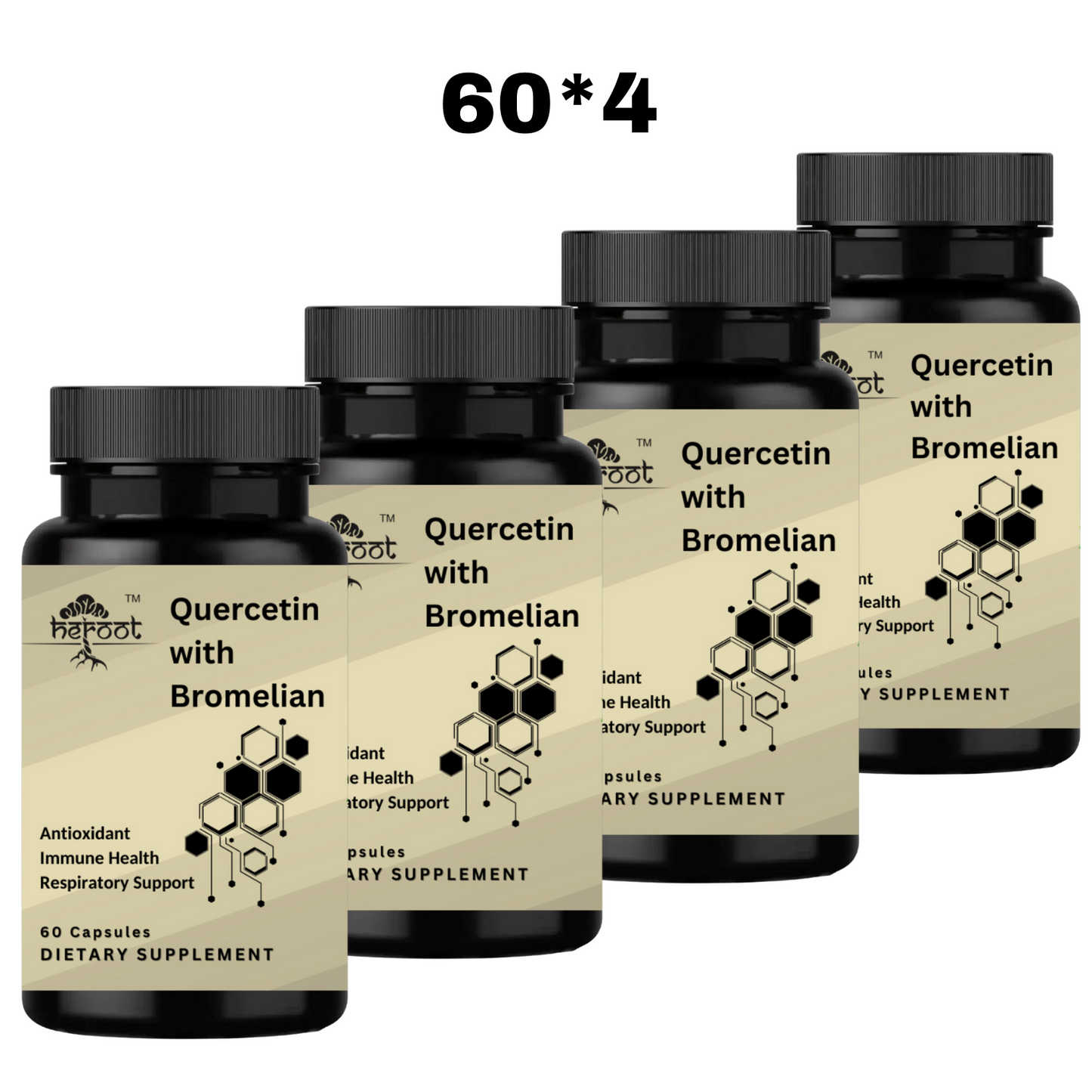 Quercetin with Bromelain 500mg (2400 GDU/gram) - 60 Capsules for Respiratory Support