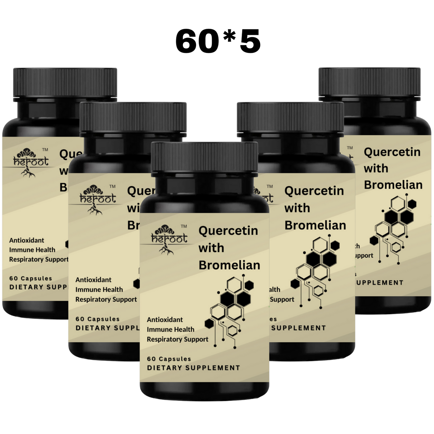 Quercetin with Bromelain 500mg (2400 GDU/gram) - 60 Capsules for Respiratory Support