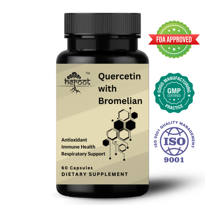 Quercetin with Bromelain 500mg (2400 GDU/gram) - 60 Capsules for Respiratory Support