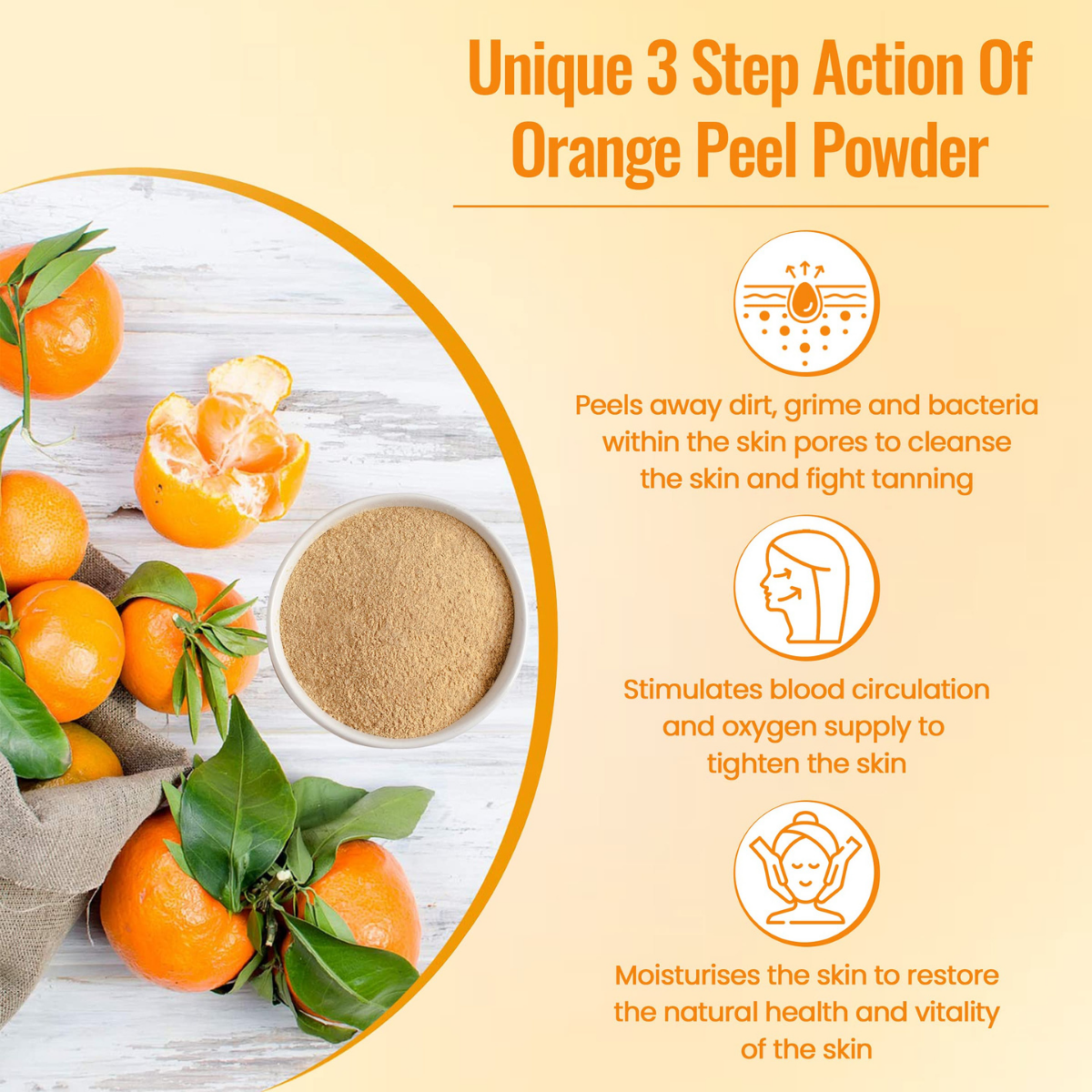 100% Pure Organic Orange Peel Powder - Non-GMO Hair Care Product