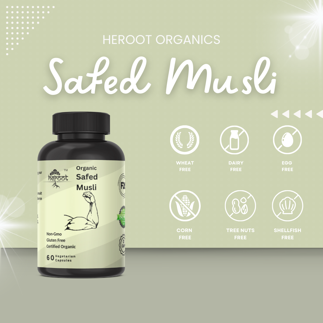 Organic Safed Musli 500mg (Chlorophytum Borivilianum) - Natural Testosterone Booster