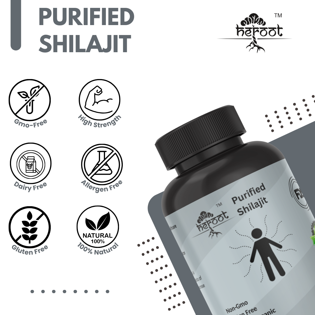 Himalayan Premium Pure Shilajit - Certified Supplement (60 Caps) for Improved Vigor & Vitality