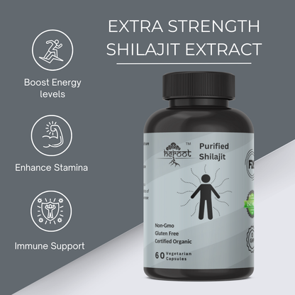 Himalayan Premium Pure Shilajit - Certified Supplement (60 Caps) for Improved Vigor & Vitality