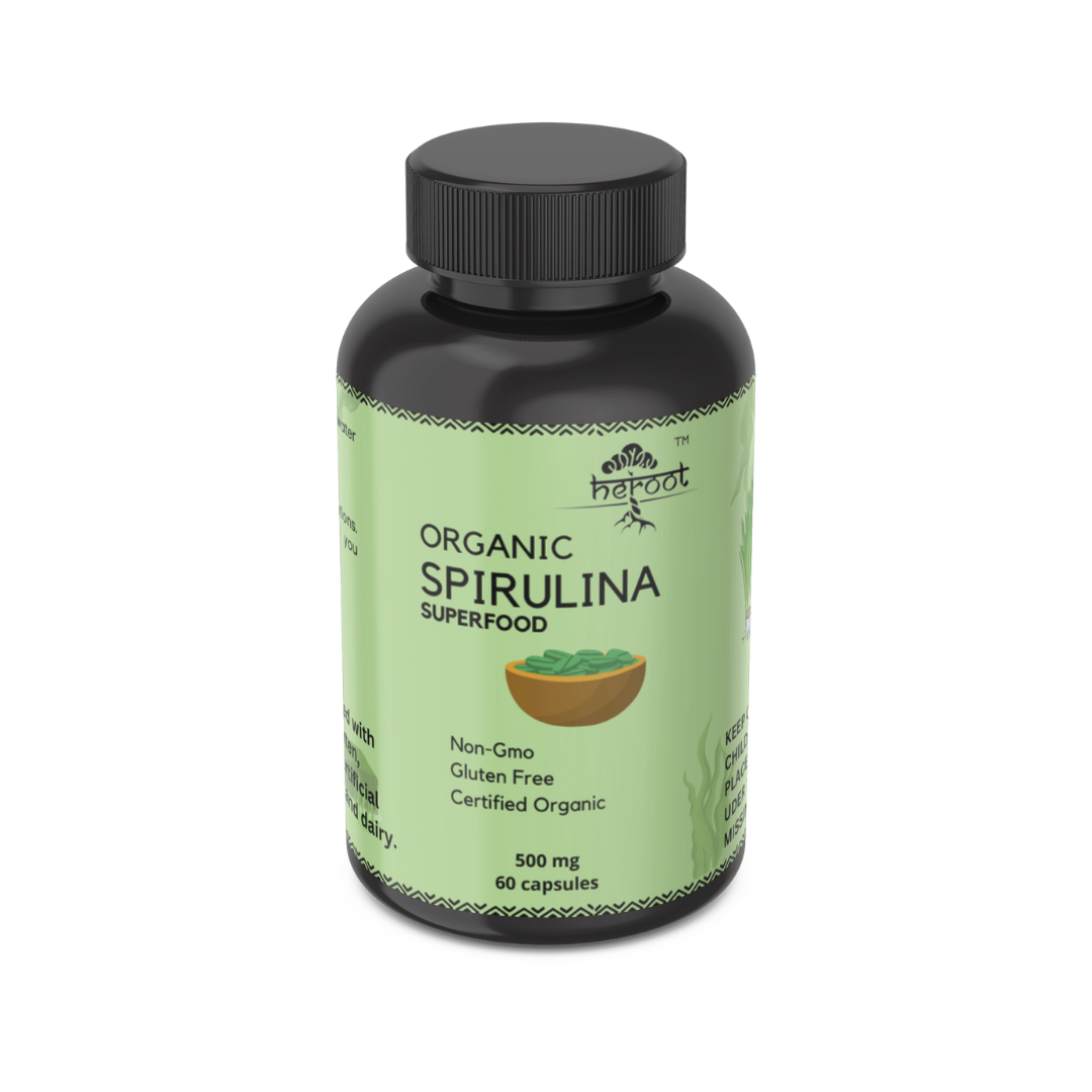 Organic Spirulina Powder 500 mg - Supports Eye & Brain Health, Boosts Immune System