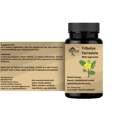 Tribulus Terrestris 500mg Extract - 60 Capsules | Testosterone Booster & Muscle Mass Support