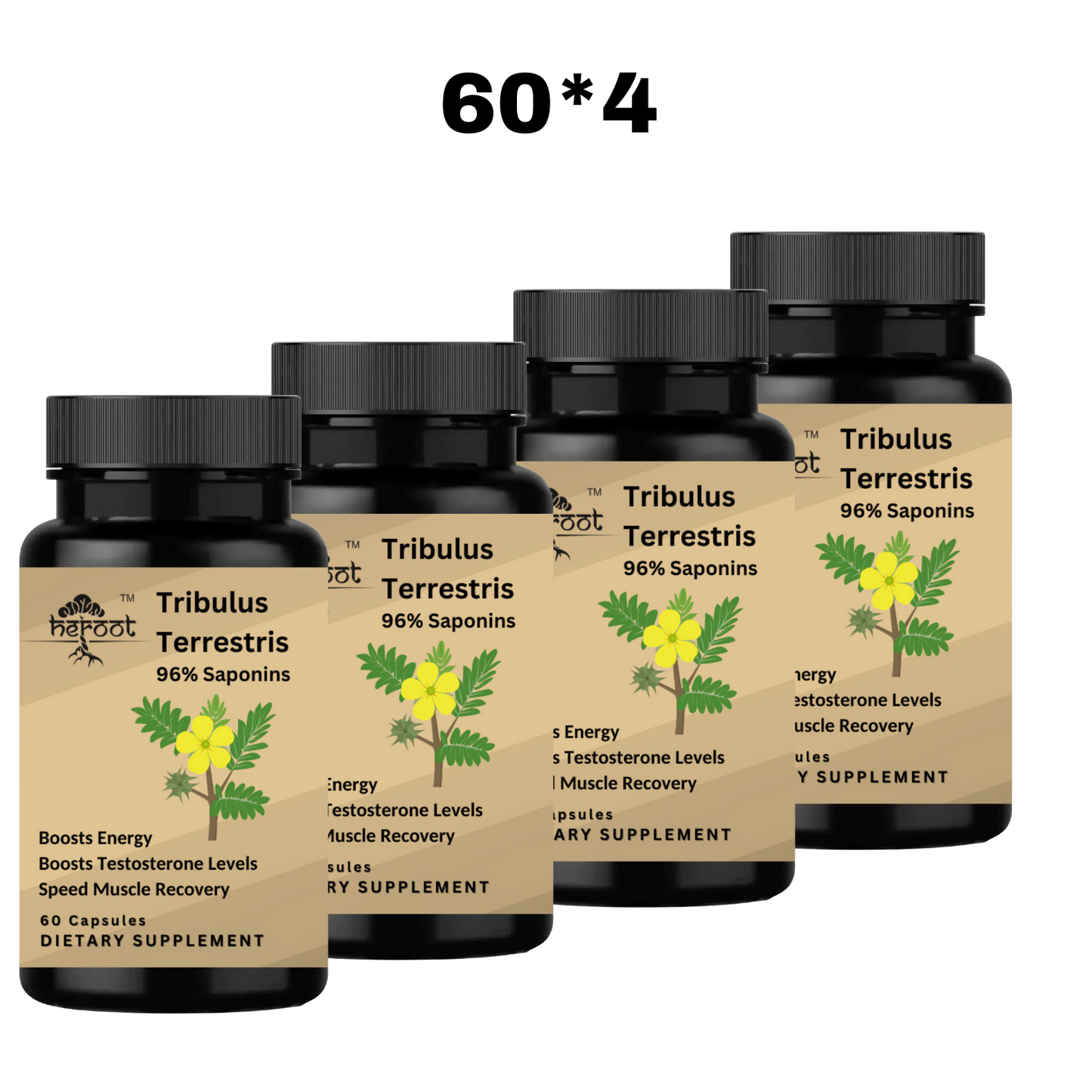 Tribulus Terrestris 500mg Extract - 60 Capsules | Testosterone Booster & Muscle Mass Support