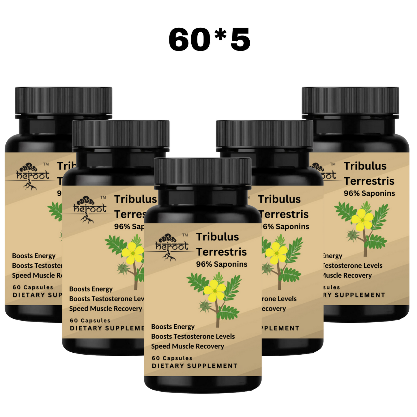 Tribulus Terrestris 500mg Extract - 60 Capsules | Testosterone Booster & Muscle Mass Support