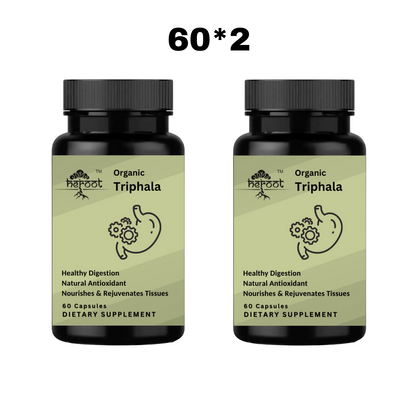 Triphala Powder Capsules 500mg (100% Pure & Organic) - Amla, Haritaki, & Bahera Blend