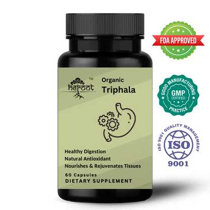 Triphala Powder Capsules 500mg (100% Pure & Organic) - Amla, Haritaki, & Bahera Blend