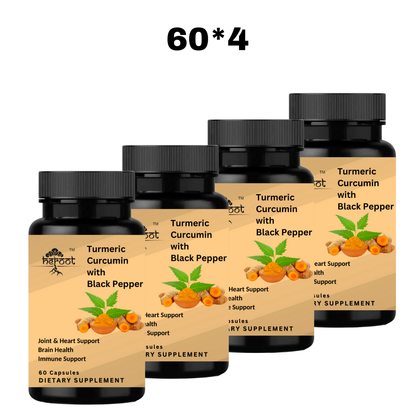 Turmeric 95% Curcumin 1000mg Extract with Black Pepper - Powerful Antioxidant Support