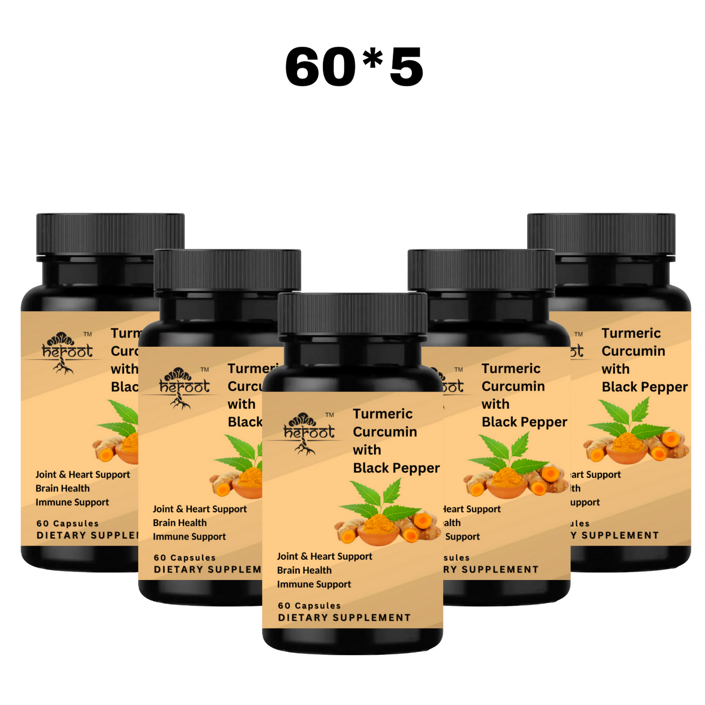 Turmeric 95% Curcumin 1000mg Extract with Black Pepper - Powerful Antioxidant Support