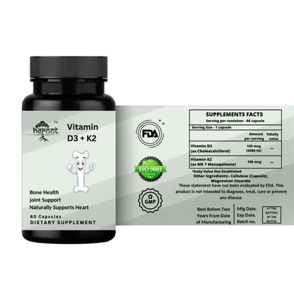 Vitamin K2 (MK7) with D3 5000 IU Supplement - for Immune Health