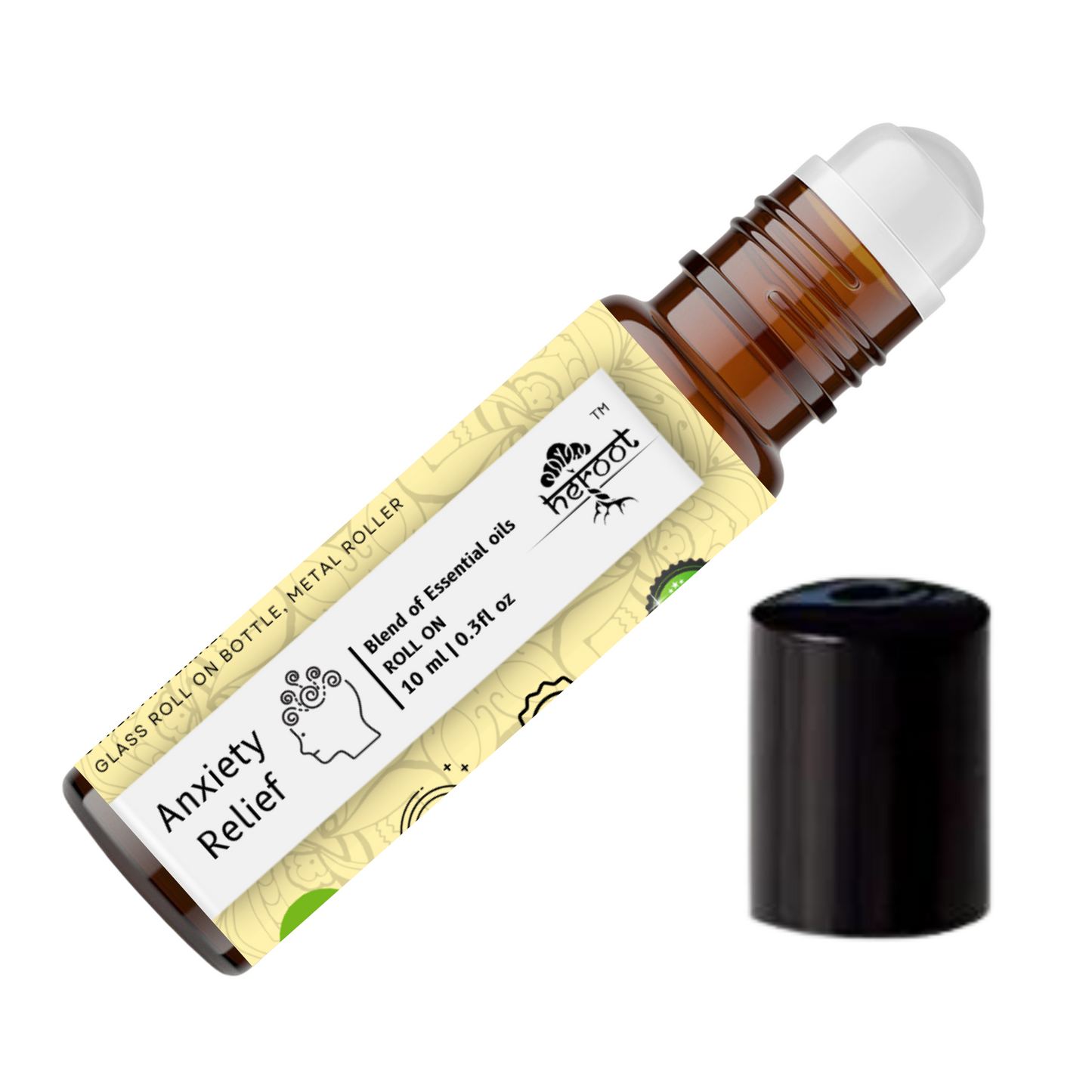 Heroot Anxiety Relief Essential Oil Roll-On - Pre-Diluted & Ready to Use