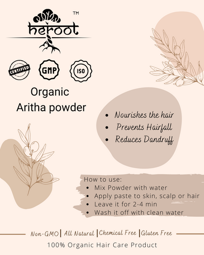 Organic Aritha Powder - 100% Natural Hair Care for Nourishing Hair and Reducing Dandruff