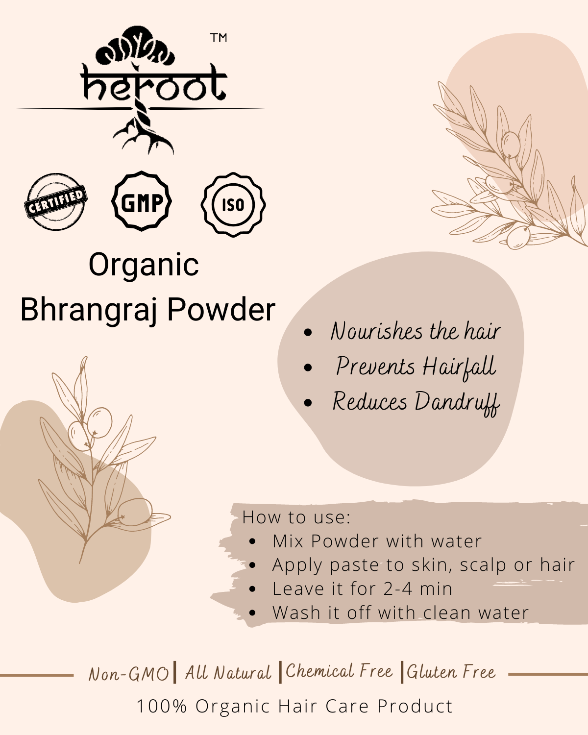 Organic Bhringraj Powder (Eclipta Alba) for Healthy Hair Growth