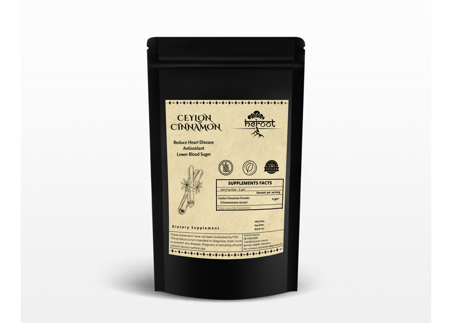 Organic Ceylon Cinnamon Powder (Cinnamomum Verum) - Supports Heart Health