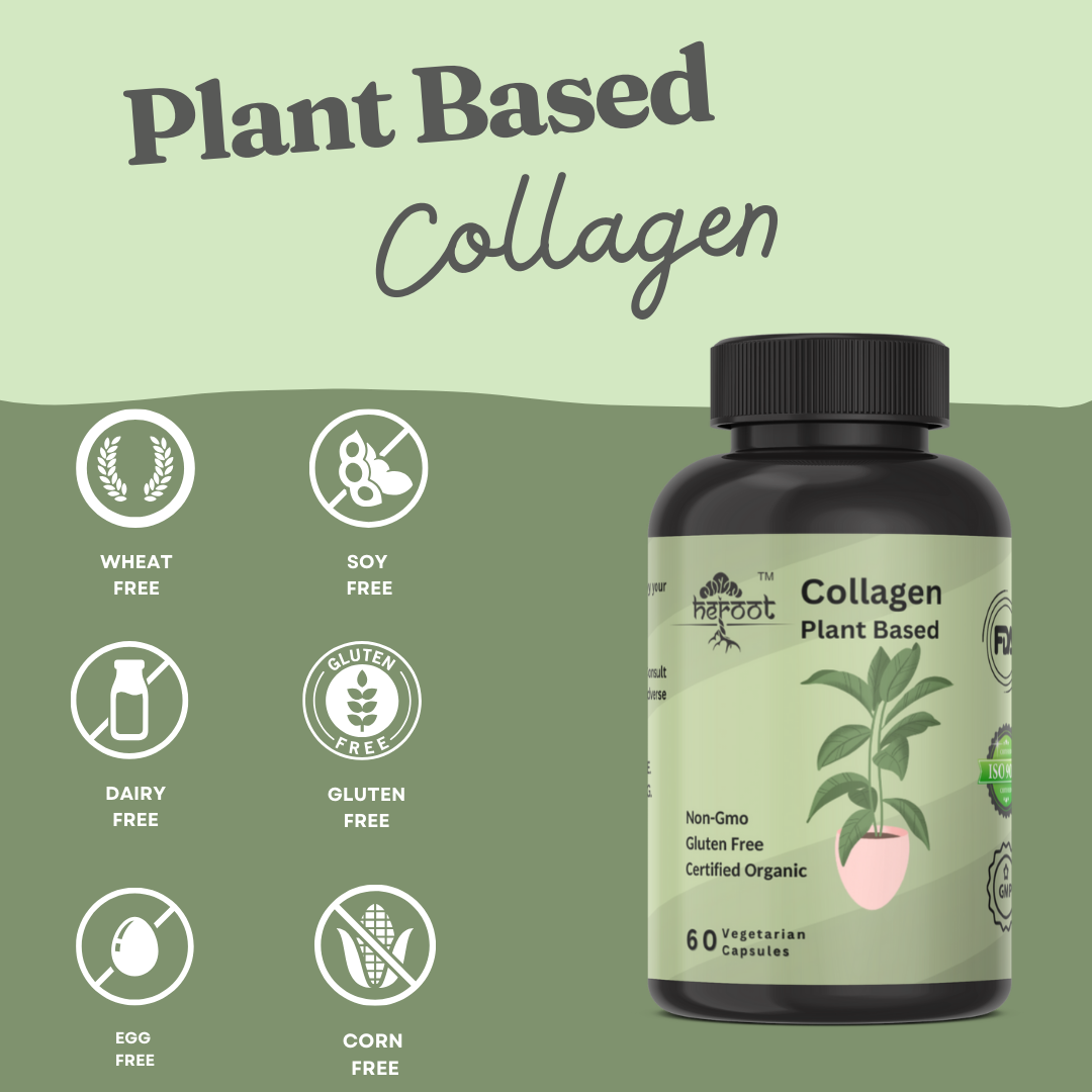 Plant-Based Collagen 500mg - 60 USDA Certified Capsules | Anti-Aging & Skin Brightening