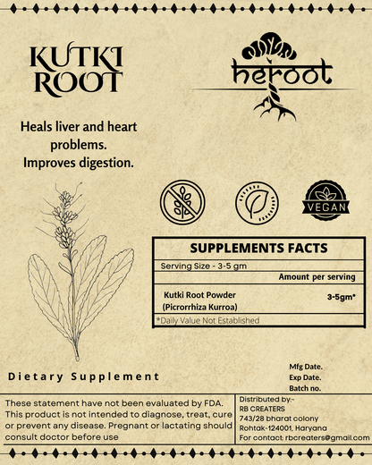 Kutki Powder (Picrorhiza Kurroa) - Natural Liver Support & Digestive Health