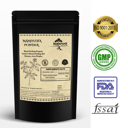 Organic Manjistha Root Powder (Rubia Cordifolia) - Blood Purifier and Skin Health Support