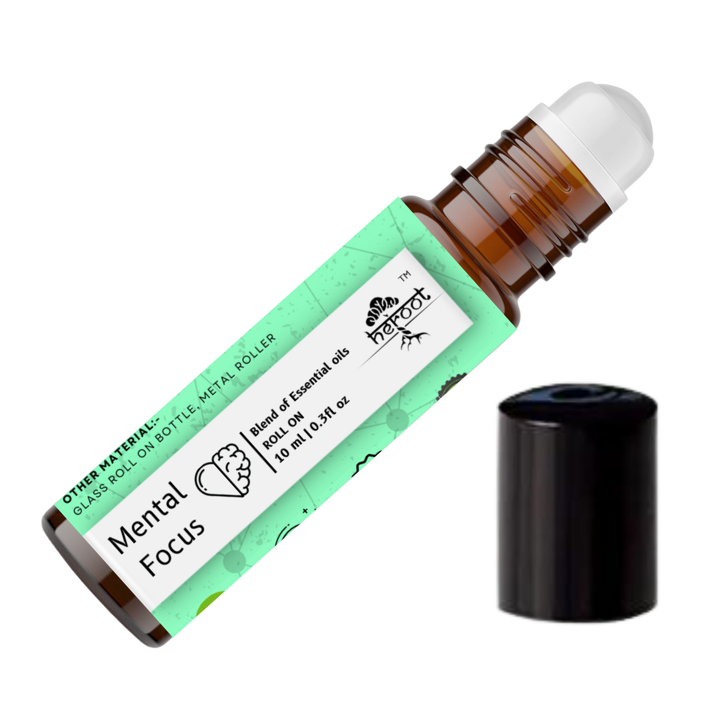 Mental Focus Essential Oil Blend Roll On Bergamot, Neroli, German Chamomile