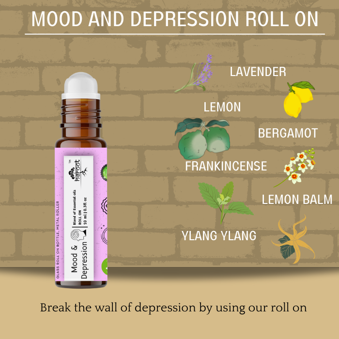 Essential Oil Roll-On Blend for Mood & Depression Relief | Lavender, Bergamot, Lemon Balm