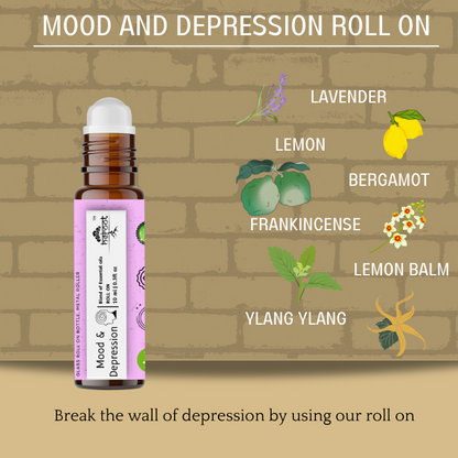 Essential Oil Roll-On Blend for Mood & Depression Relief | Lavender, Bergamot, Lemon Balm