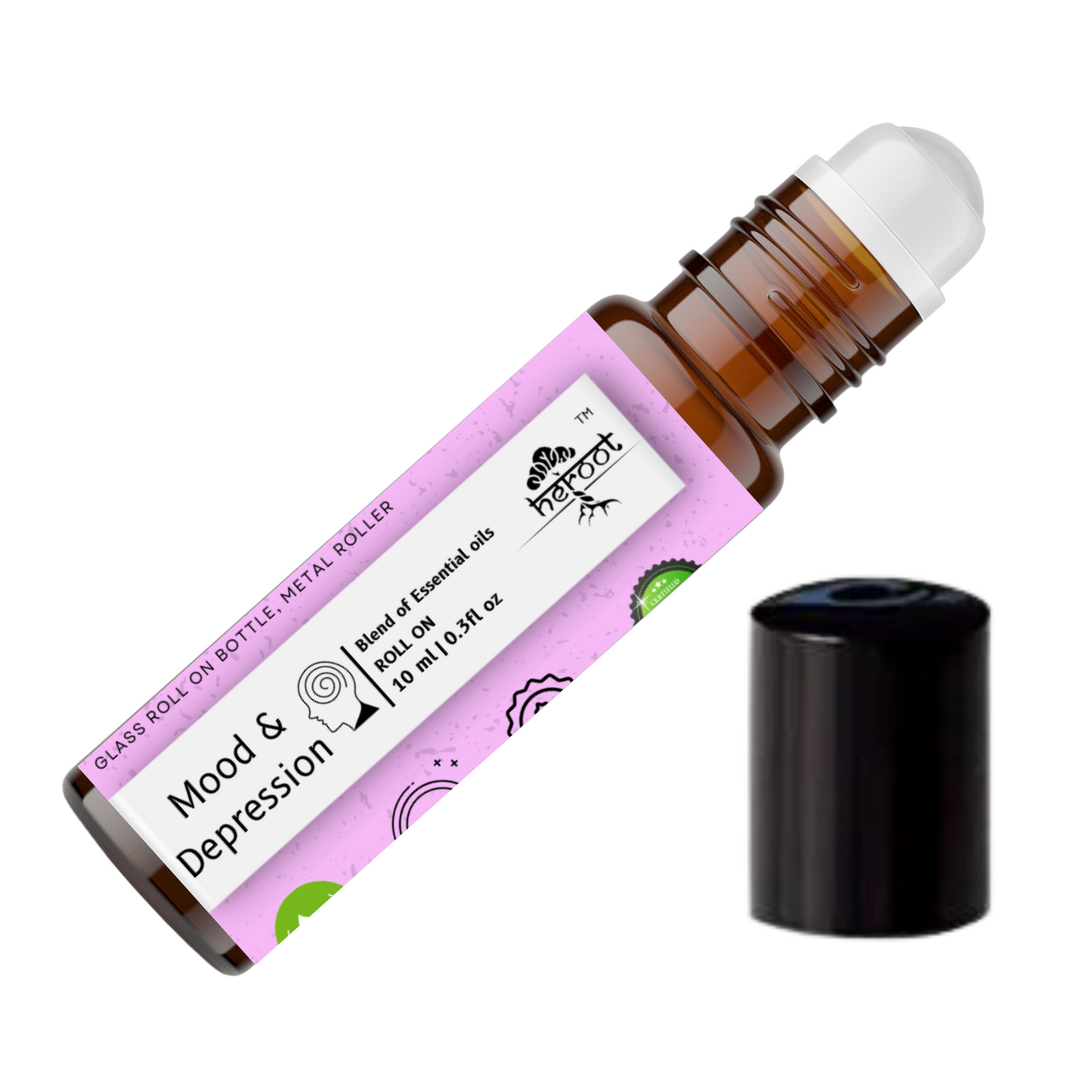 Essential Oil Roll-On Blend for Mood & Depression Relief | Lavender, Bergamot, Lemon Balm