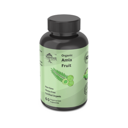 Organic Amla Capsules - Indian Gooseberry with Natural Vitamin C for Skin and Hair Health