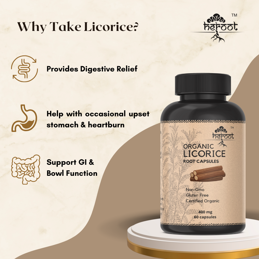 Organic Licorice Root 400mg - Supports Heart Health, Digestion & Boosts Immune System