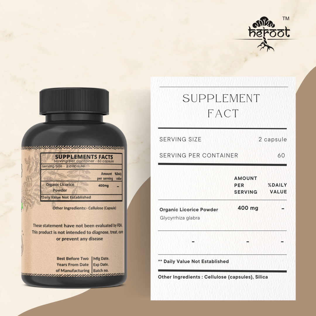 Organic Licorice Root 400mg - Supports Heart Health, Digestion & Boosts Immune System