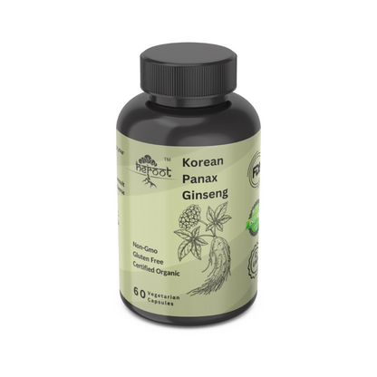 Korean Red Panax Ginseng 500mg - 60 High Strength Capsules | Boosts Energy & Vitality with Ginsenosides