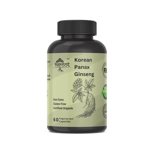 Korean Red Panax Ginseng 500mg - 60 High Strength Capsules | Boosts Energy & Vitality with Ginsenosides