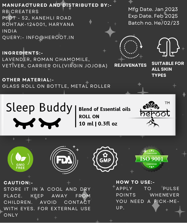 Sleep Buddy Essential Oil Roll-On for Better Sleep | Lavender, Roman Chamomile, Vetiver